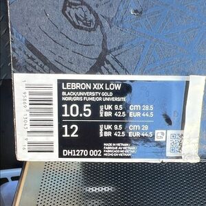 Nike Lebron XIX Low in Black and University Gold